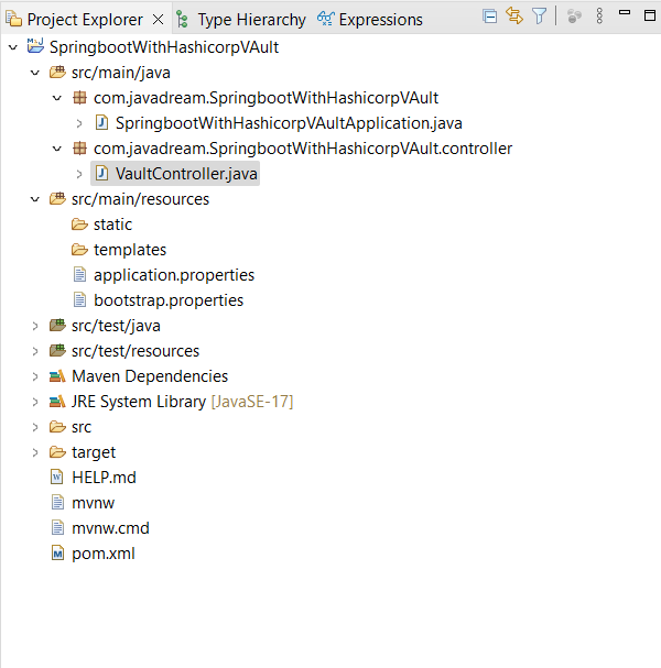 Spring boot vault project structure