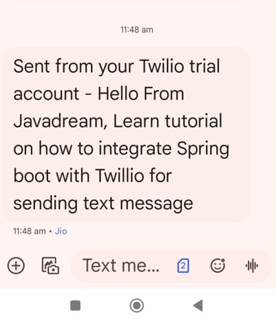 SMS receive from Twilio