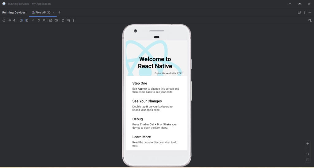 react-native first application on android adv